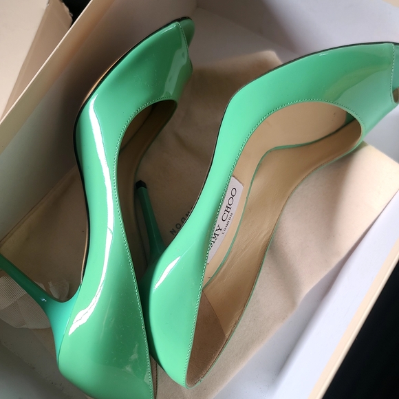 Jimmy Choo Shoes - Jimmy Choo Peppermint GREEN Patent Leather Pumps - BRAND NEW IN BOX